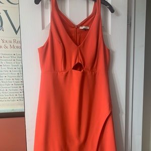 Halston heritage orange mini dress